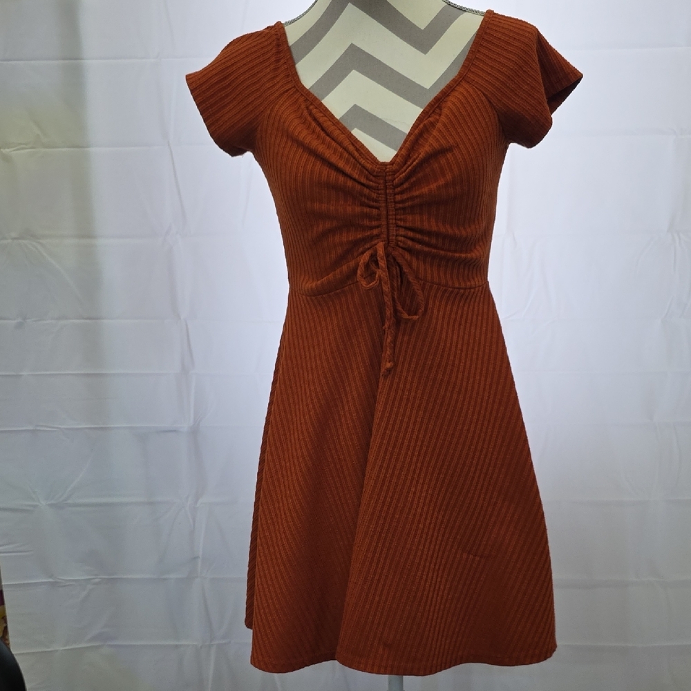 Rolla Coster Orange Ruched Mini Dress